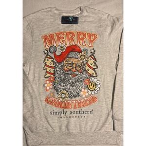 Simply Southern Collection Women’s Small Santa Graphic Sweatshirt NWTs